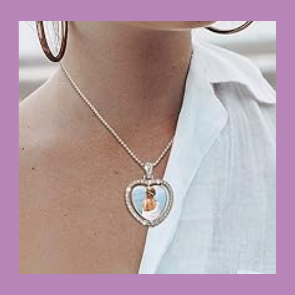 Rhinestone Sublimation Heart Necklace image 1
