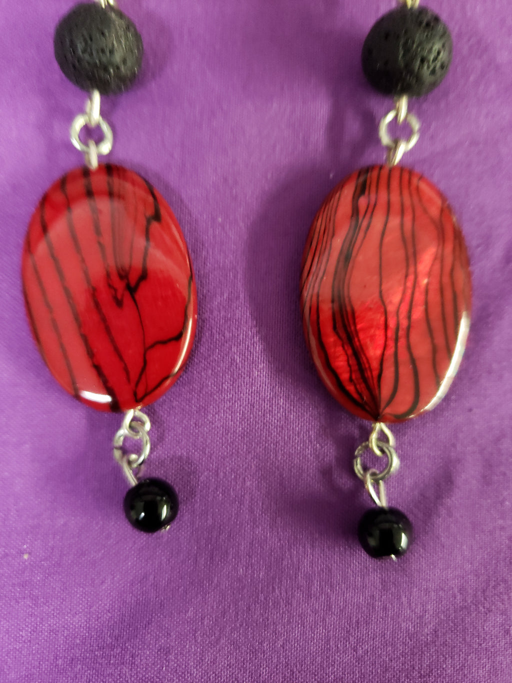 Red and Black Diffuser Earrings image 0