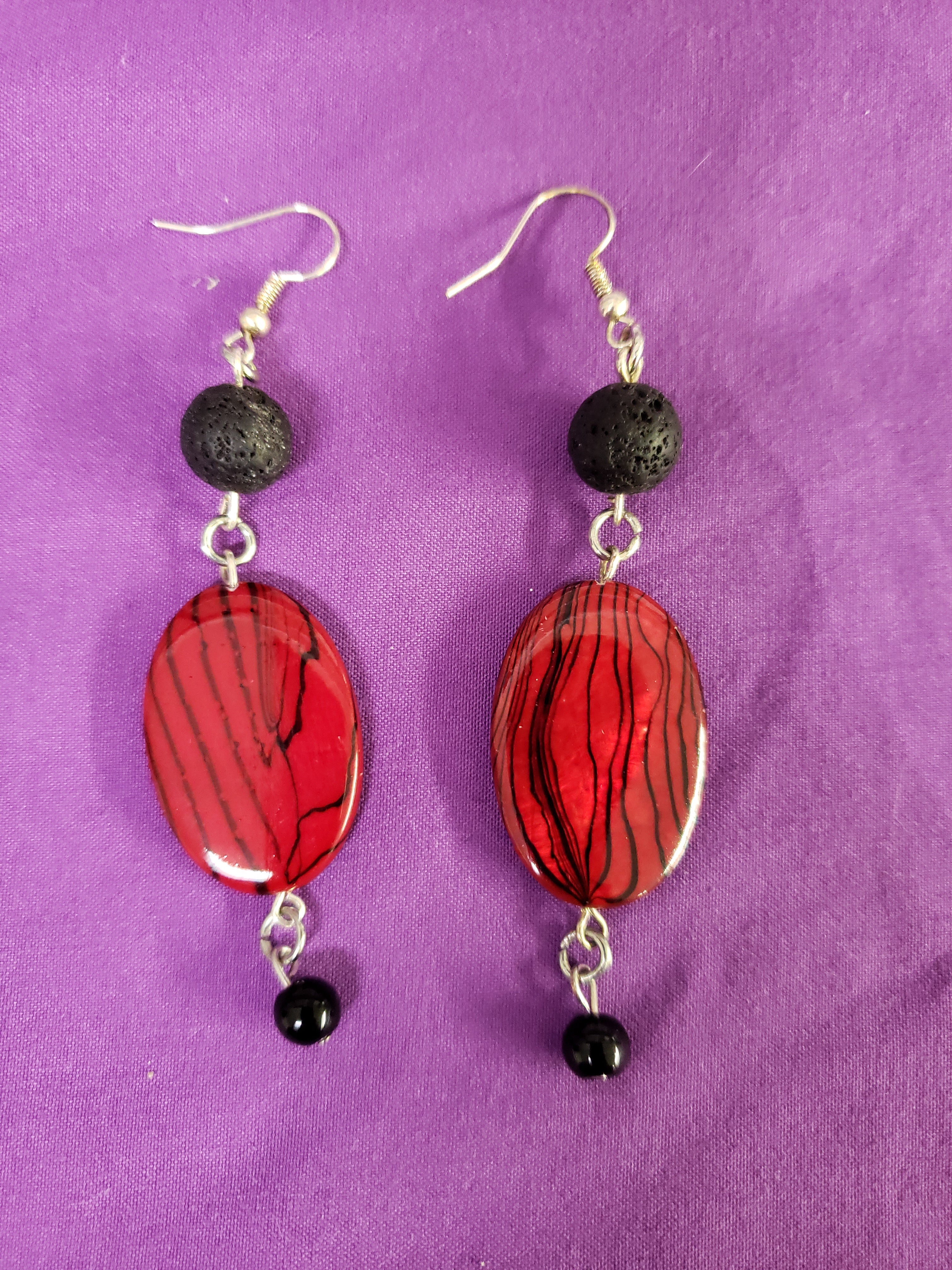 Red and Black Diffuser Earrings image 1