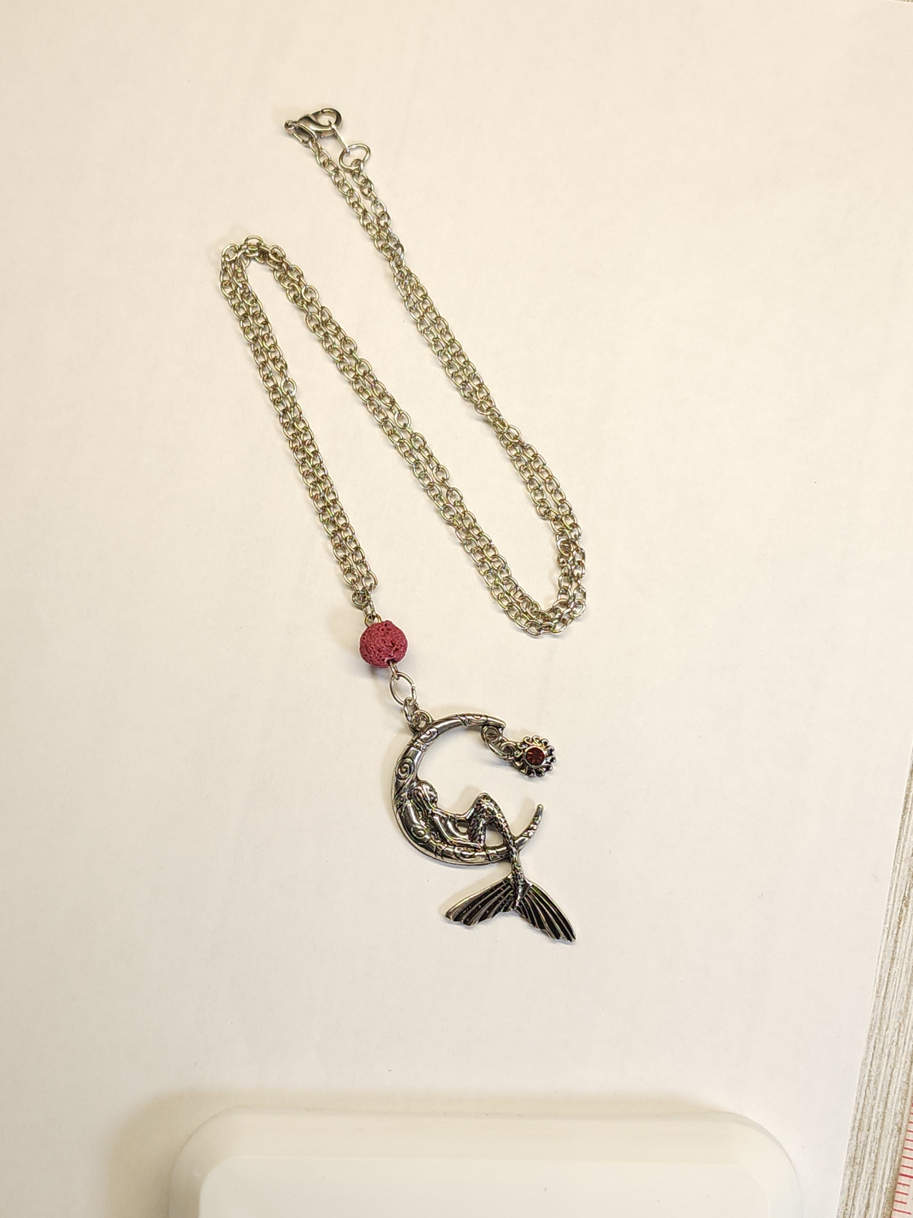Mermaid on a Moon Diffuser Necklace image 2