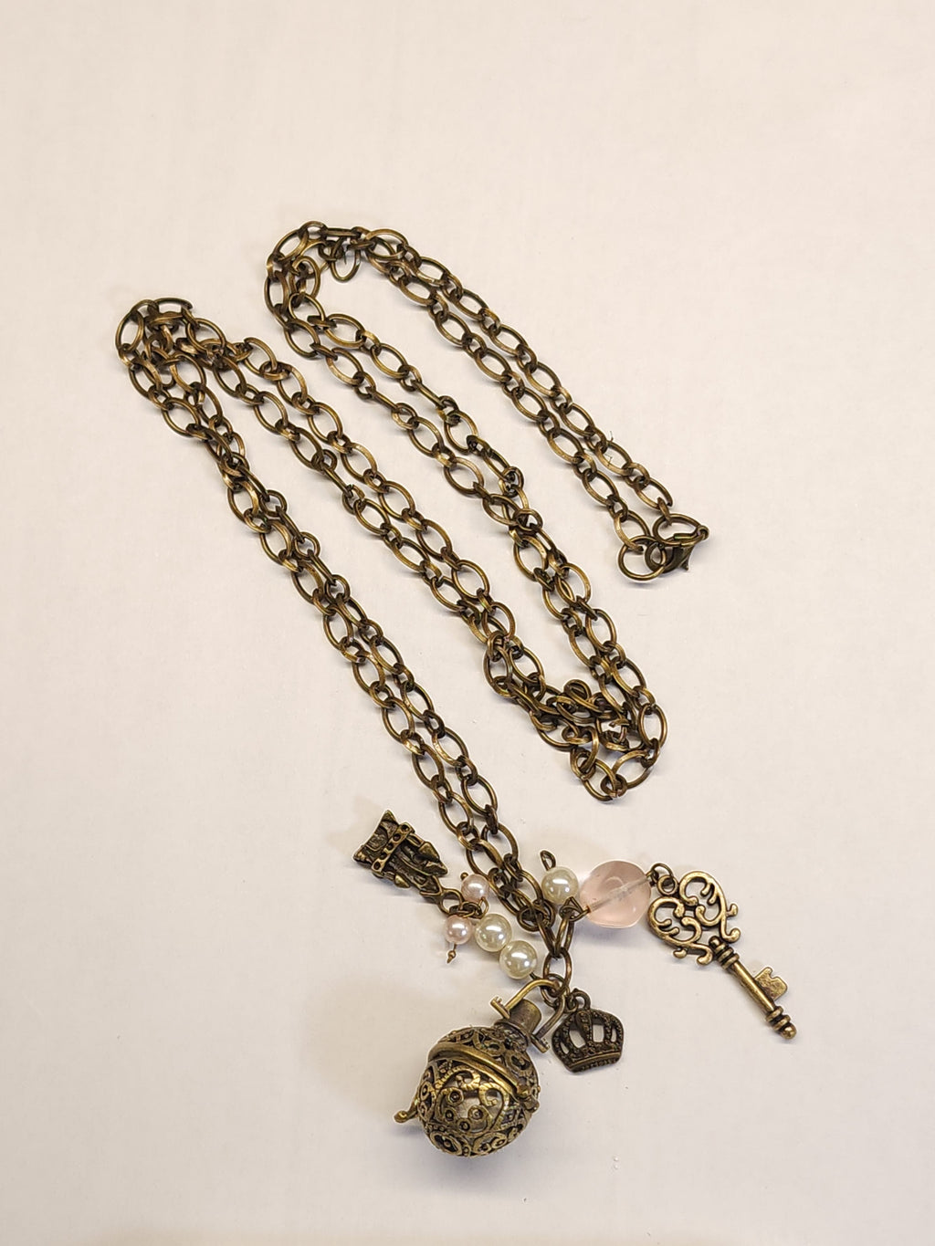 Castle and Key Bronze Diffuser Necklace image 2