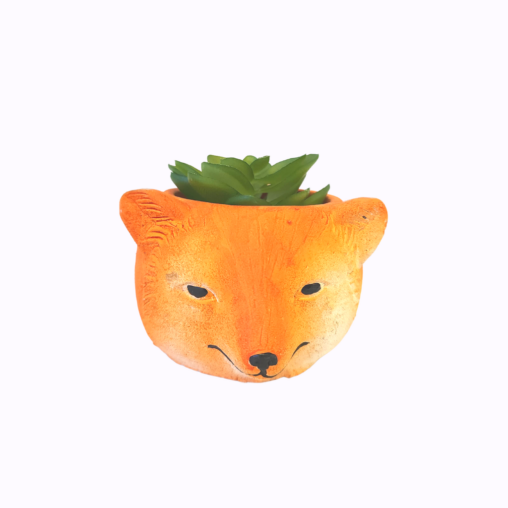 Fox Head with Faux Succulent image 0