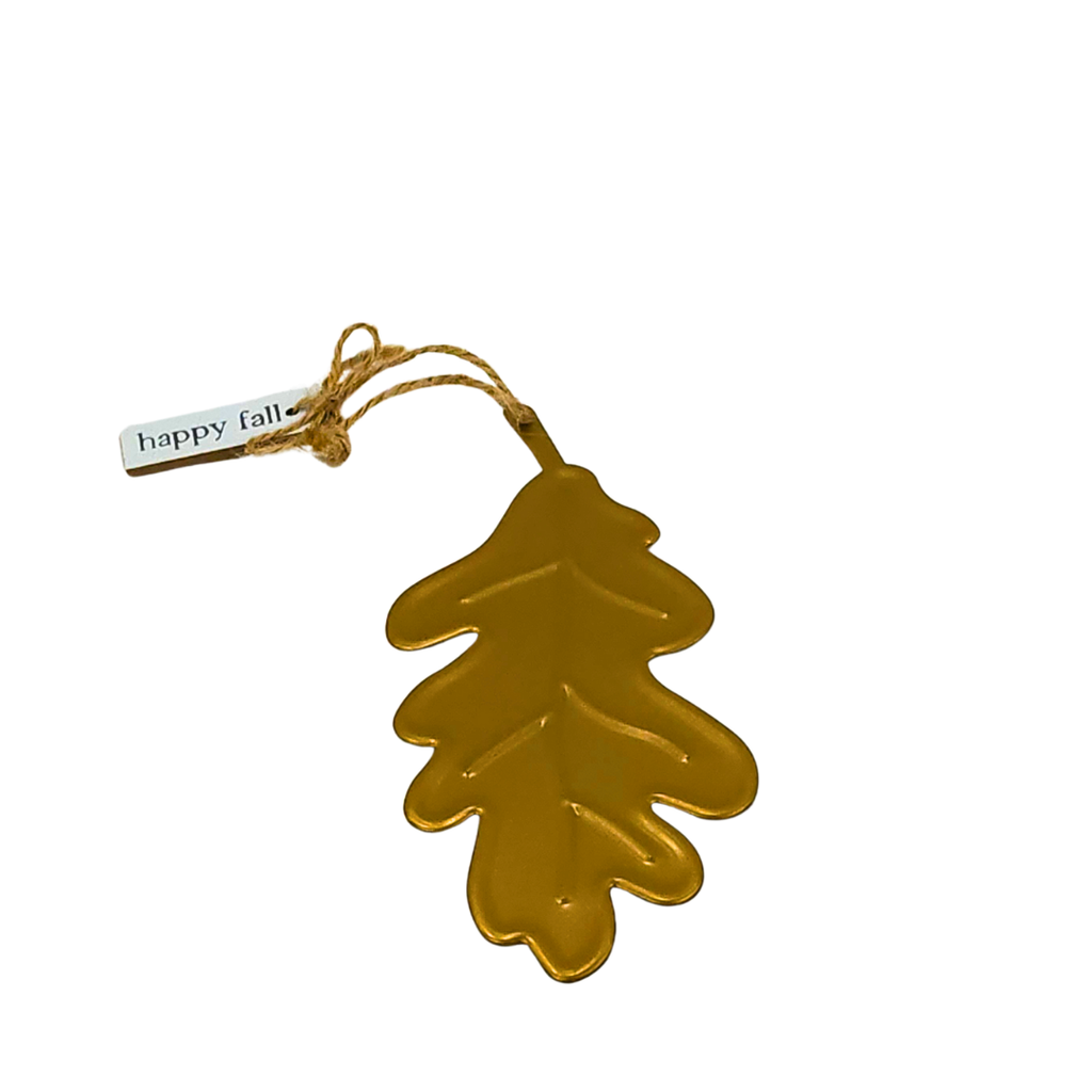 Happy Fall Gold Leaf Metal Tag image 0