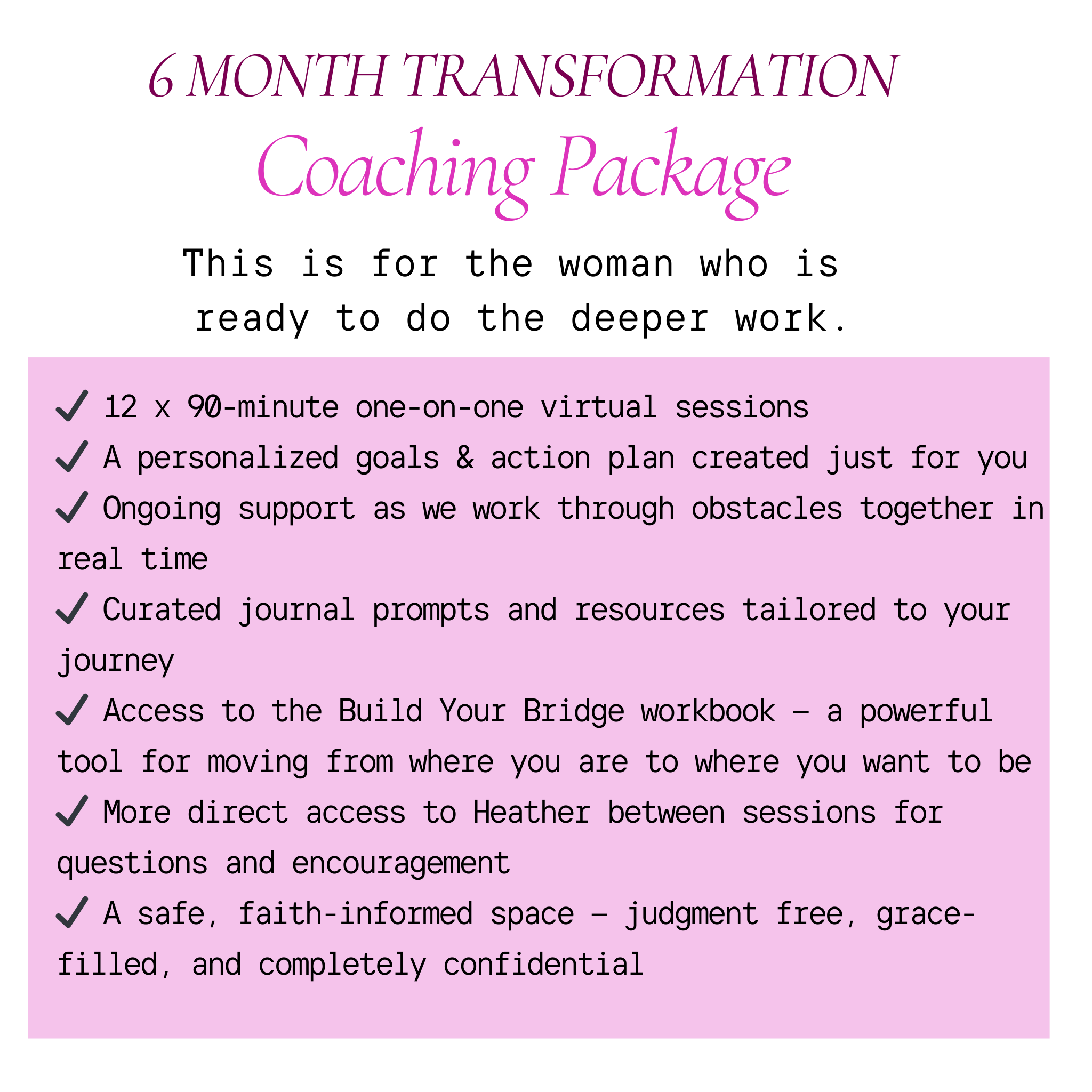 The 6-Month Transformation — Deep Support & Personal Growth Package