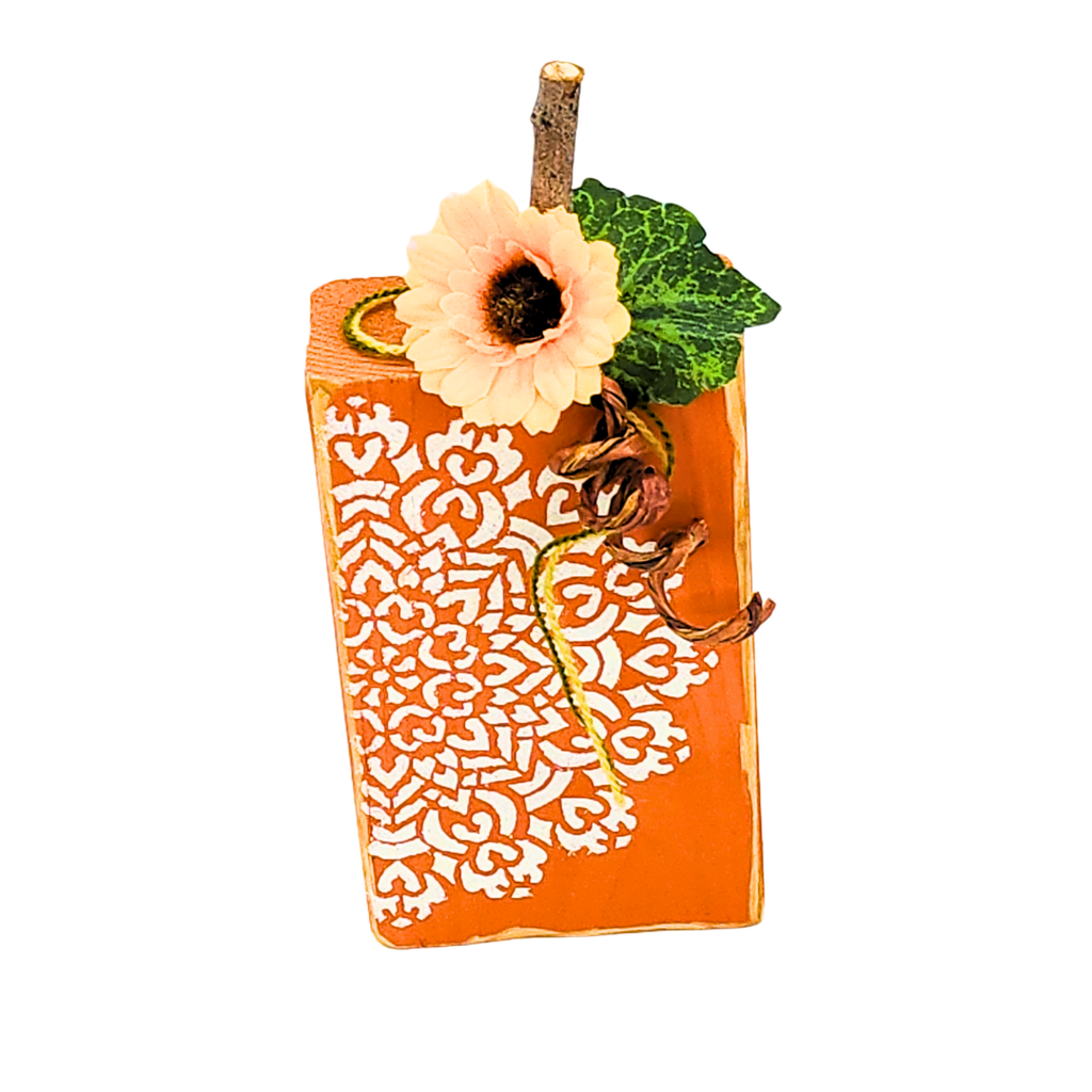 2 Wood Block Fancy Pumpkins image 3