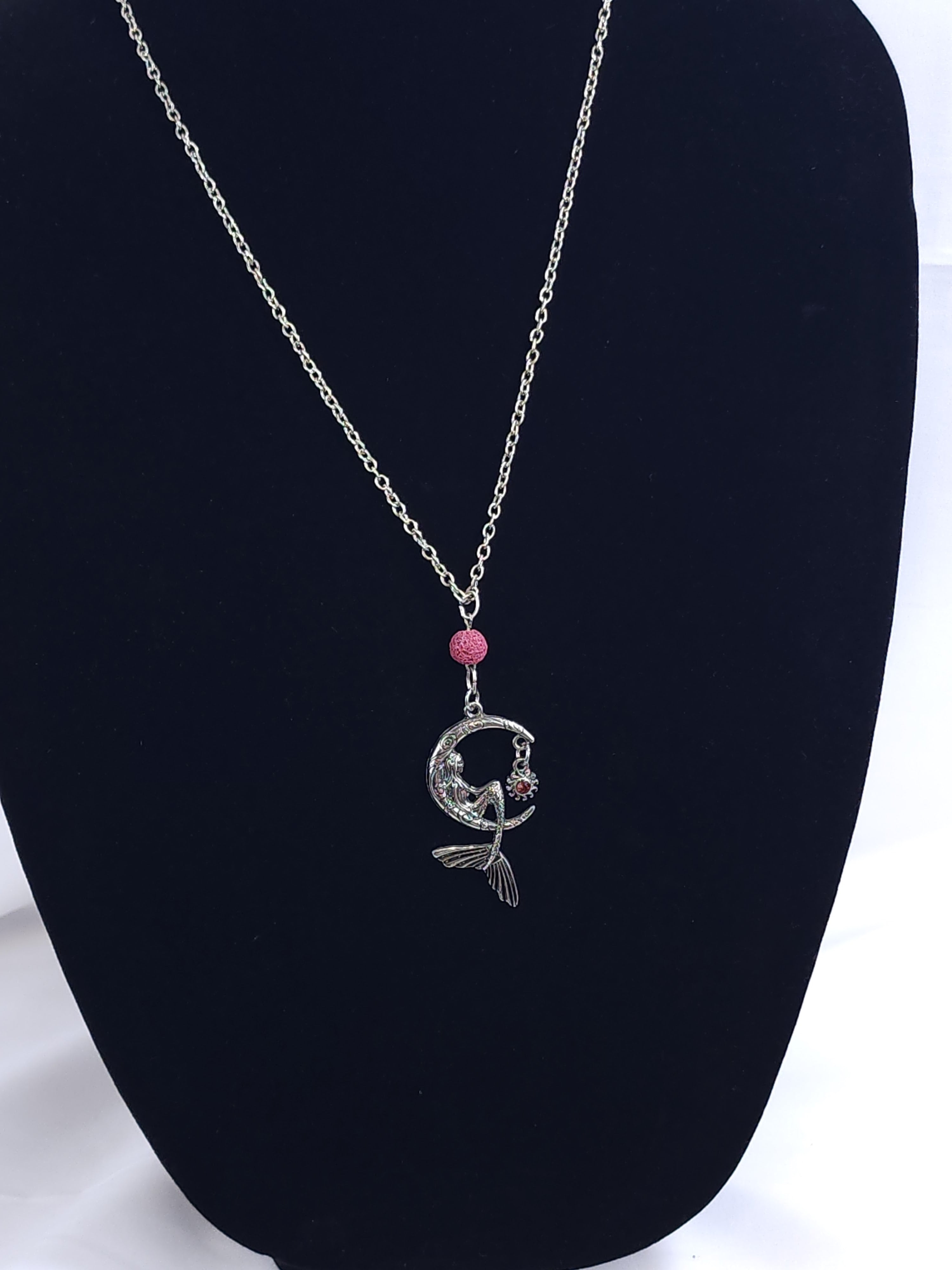 Mermaid on a Moon Diffuser Necklace image 0