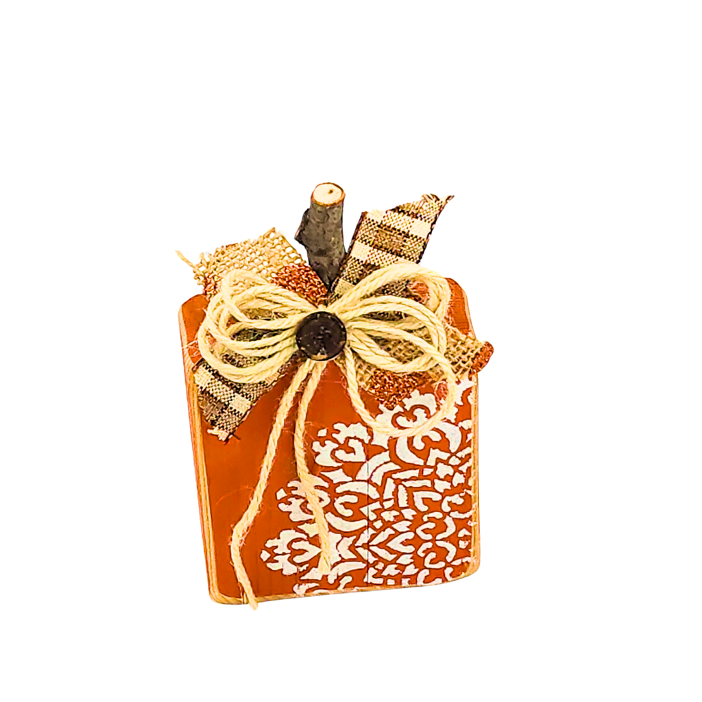 2 Wood Block Fancy Pumpkins image 2