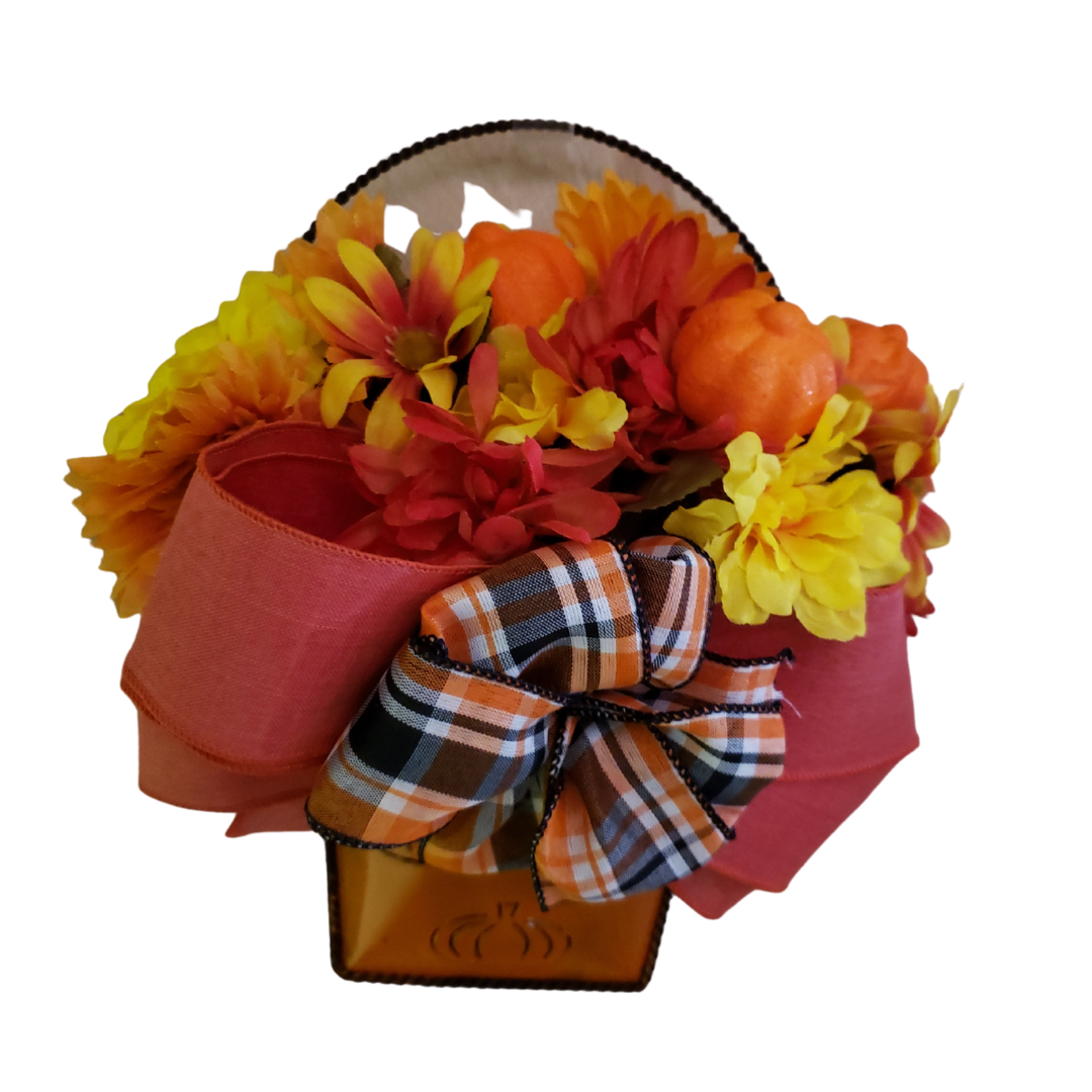 Fall Hanging Pumpkin/ Flower Pocket for Your Door image 0
