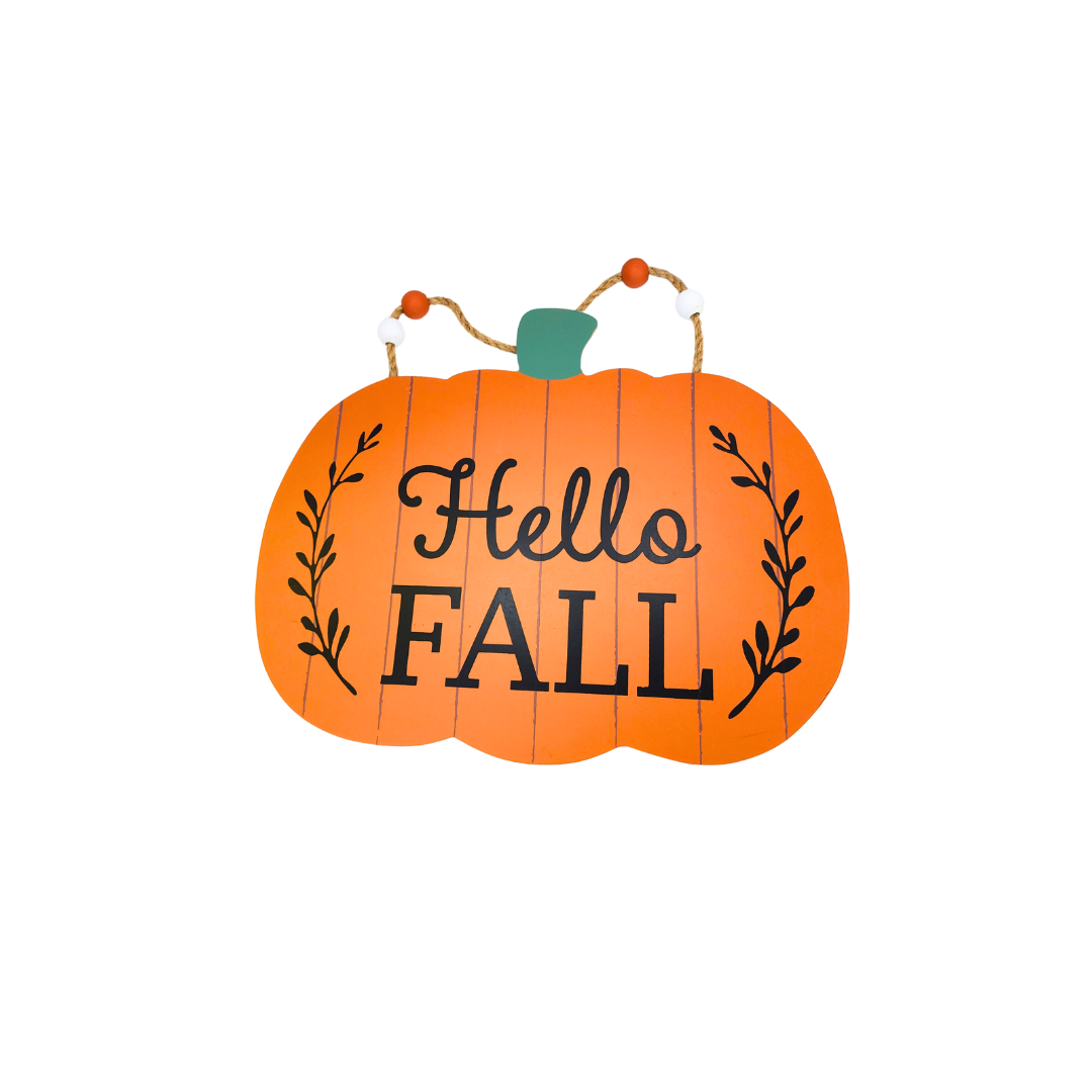 Hello Fall Large Pumpkin Sign image 0