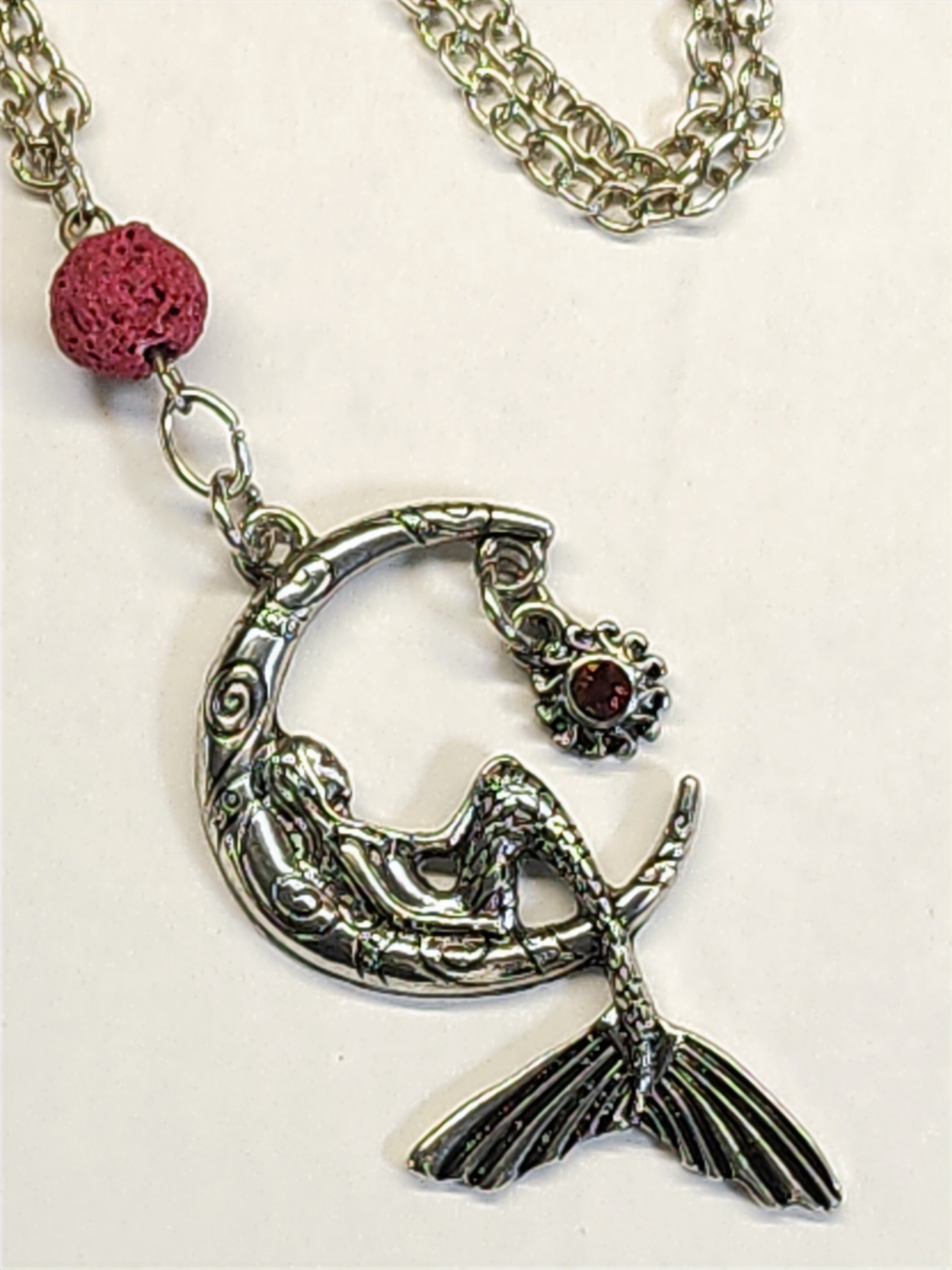 Mermaid on a Moon Diffuser Necklace image 1