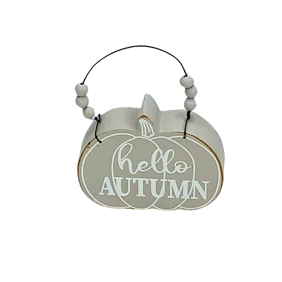 Hello Autumn Mini Pumpkin Hanging Sign image 0